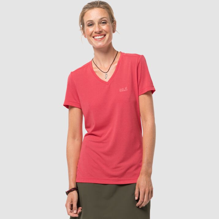 Jack Wolfskin Womens Crosstrail T-shirt Red 203596FAI